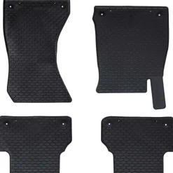vidaXL Piezas Y Accesorios Para Vehículos-Alfombrilla de Coche 4 pcs Negro Goma