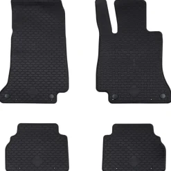 vidaXL Alfombrilla de Coche 4 pcs Negro Goma Clearance
