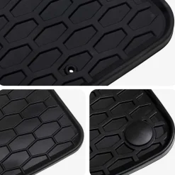 vidaXL Alfombrilla de Coche 4 pcs Negro Goma Clearance