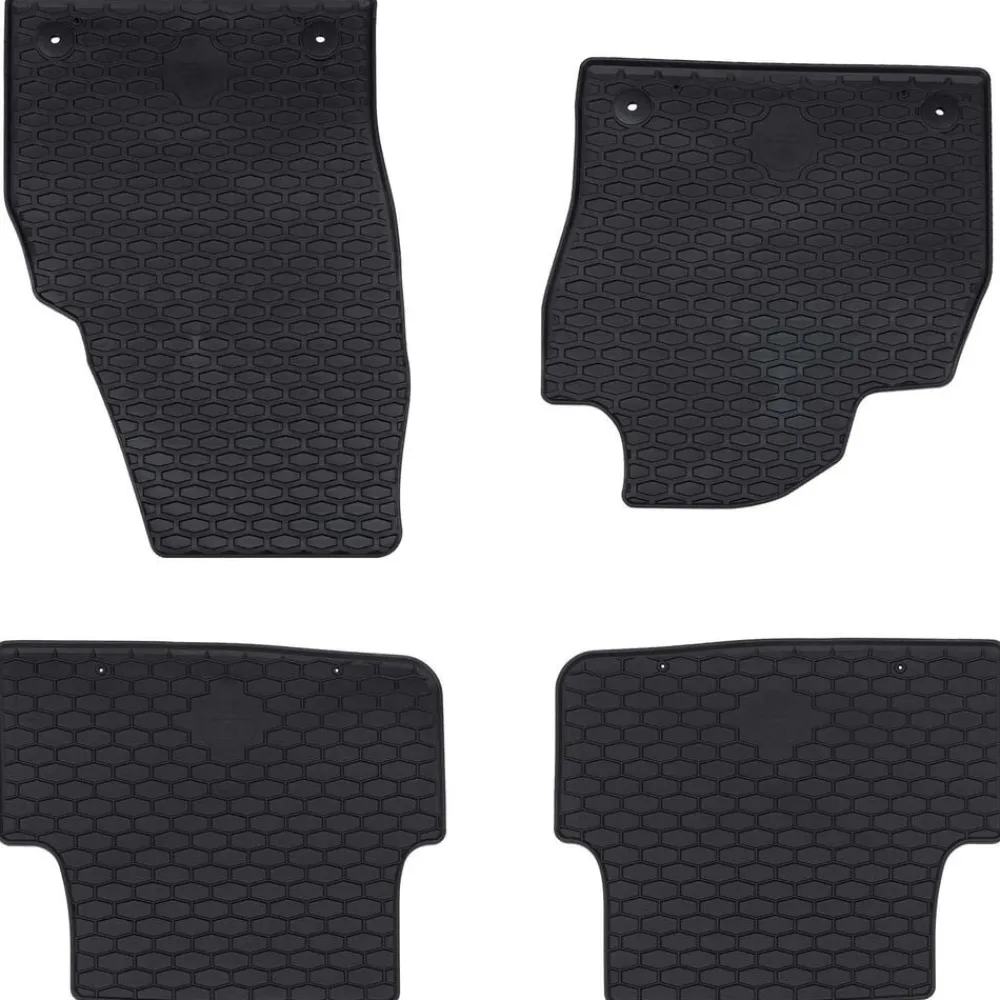 vidaXL Piezas Y Accesorios Para Vehículos-Alfombrilla de Coche 4 pcs Negro Goma