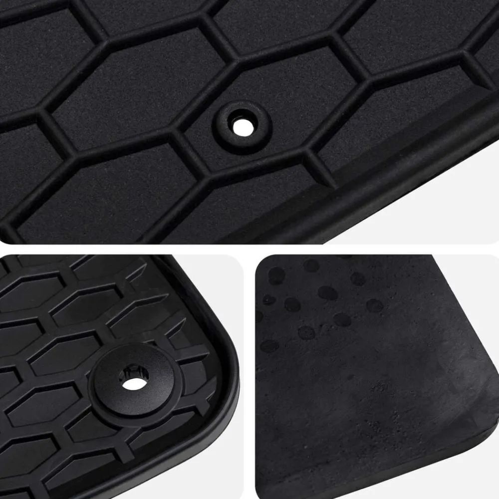 vidaXL Piezas Y Accesorios Para Vehículos-Alfombrilla de Coche 4 pcs Negro Goma