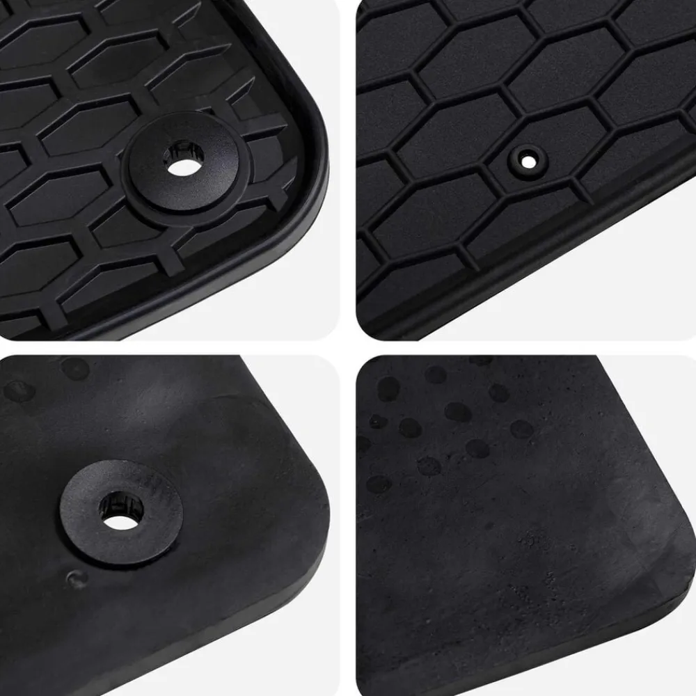 vidaXL Piezas Y Accesorios Para Vehículos-Alfombrilla de Coche 4 pcs Negro Goma