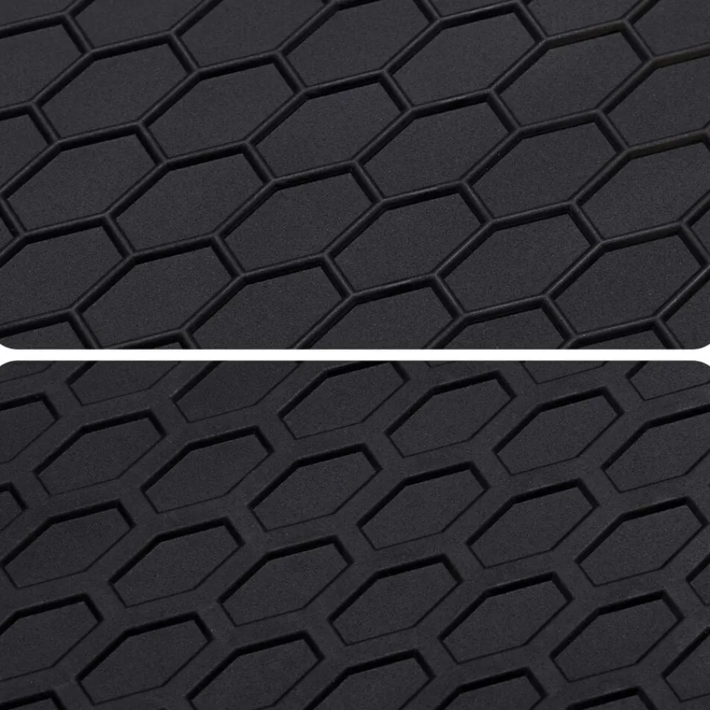 vidaXL Piezas Y Accesorios Para Vehículos-Alfombrilla de Coche 4 pcs Negro Goma