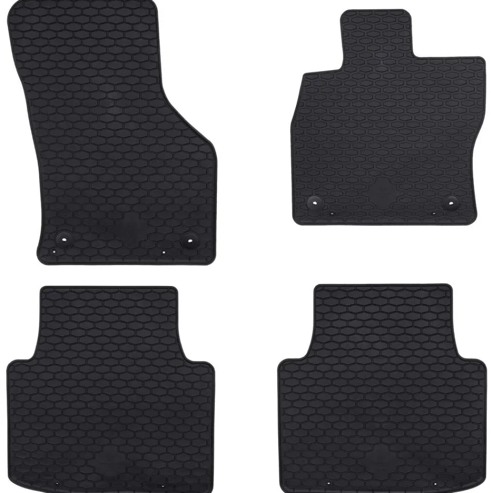vidaXL Alfombrilla de Coche 4 pcs Negro Goma Hot
