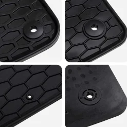 vidaXL Alfombrilla de Coche 4 pcs Negro Goma Hot