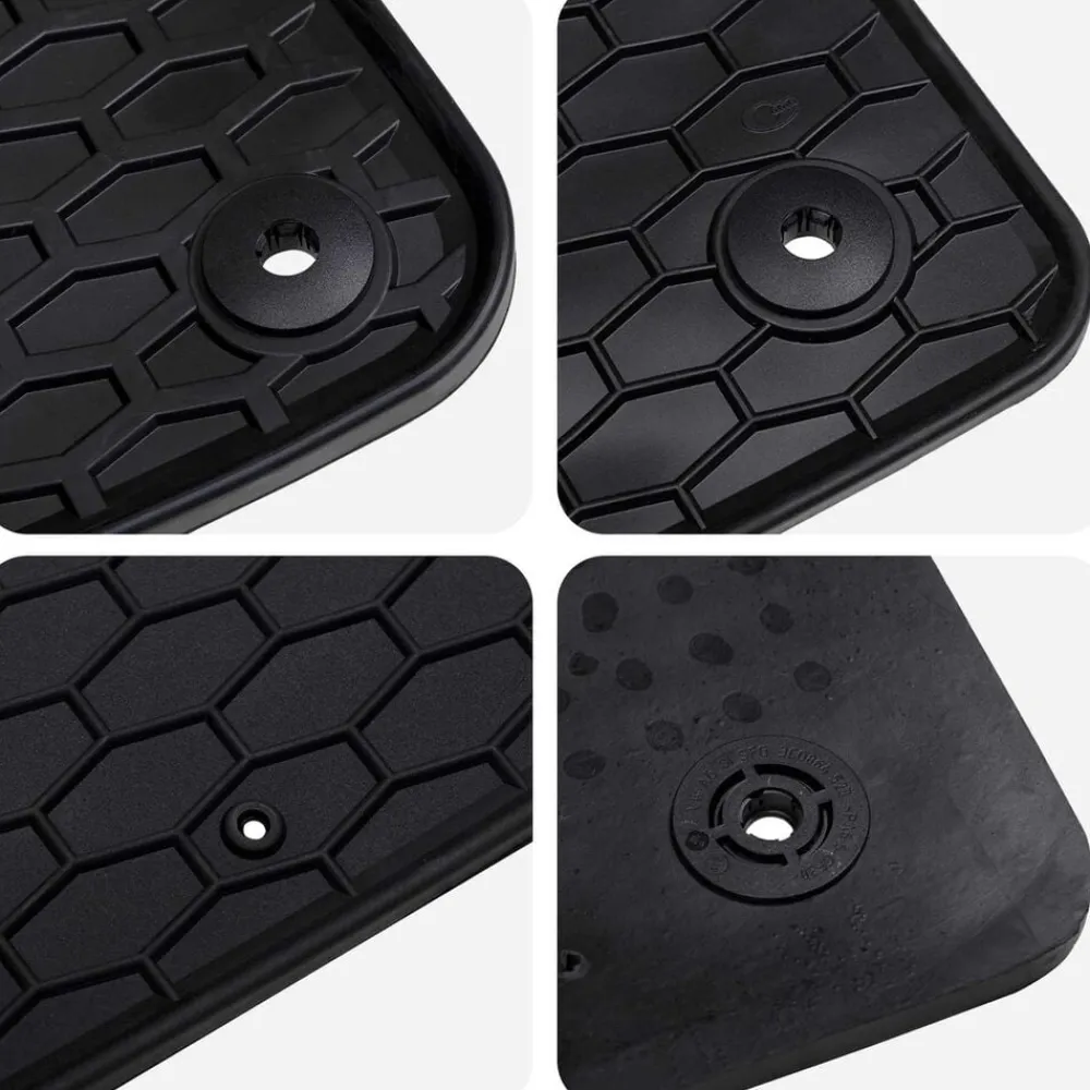 vidaXL Alfombrilla de Coche 4 pcs Negro Goma Hot