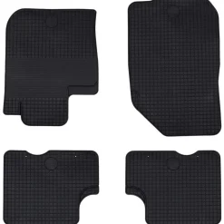 vidaXL Alfombrilla de Coche 4 pcs Negro Goma Outlet