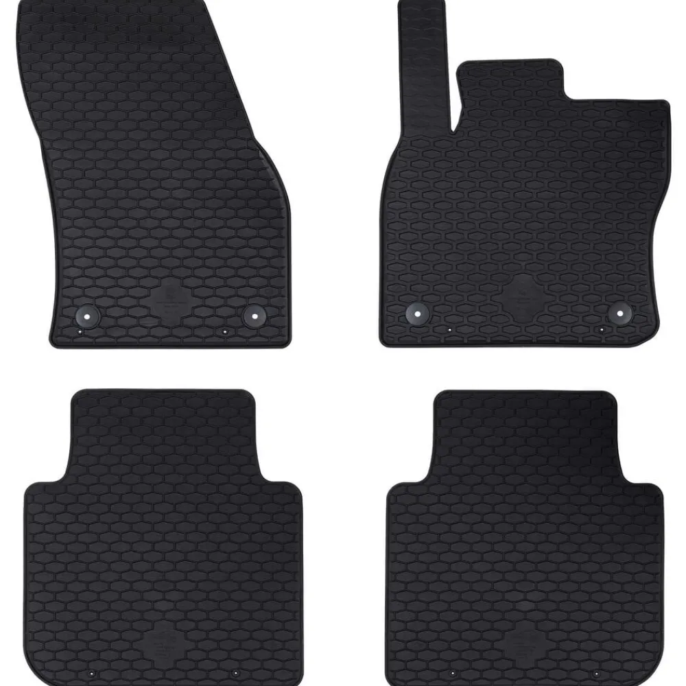 vidaXL Piezas Y Accesorios Para Vehículos-Alfombrilla de Coche 4 pcs Negro Goma