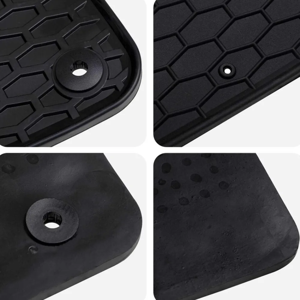 vidaXL Piezas Y Accesorios Para Vehículos-Alfombrilla de Coche 4 pcs Negro Goma