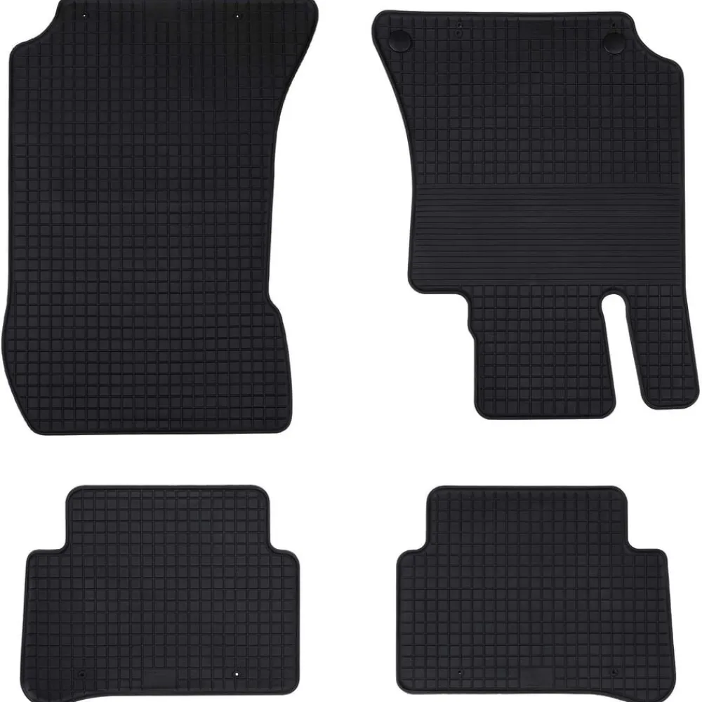 vidaXL Piezas Y Accesorios Para Vehículos-Alfombrilla de Coche 4 pcs Negro Goma