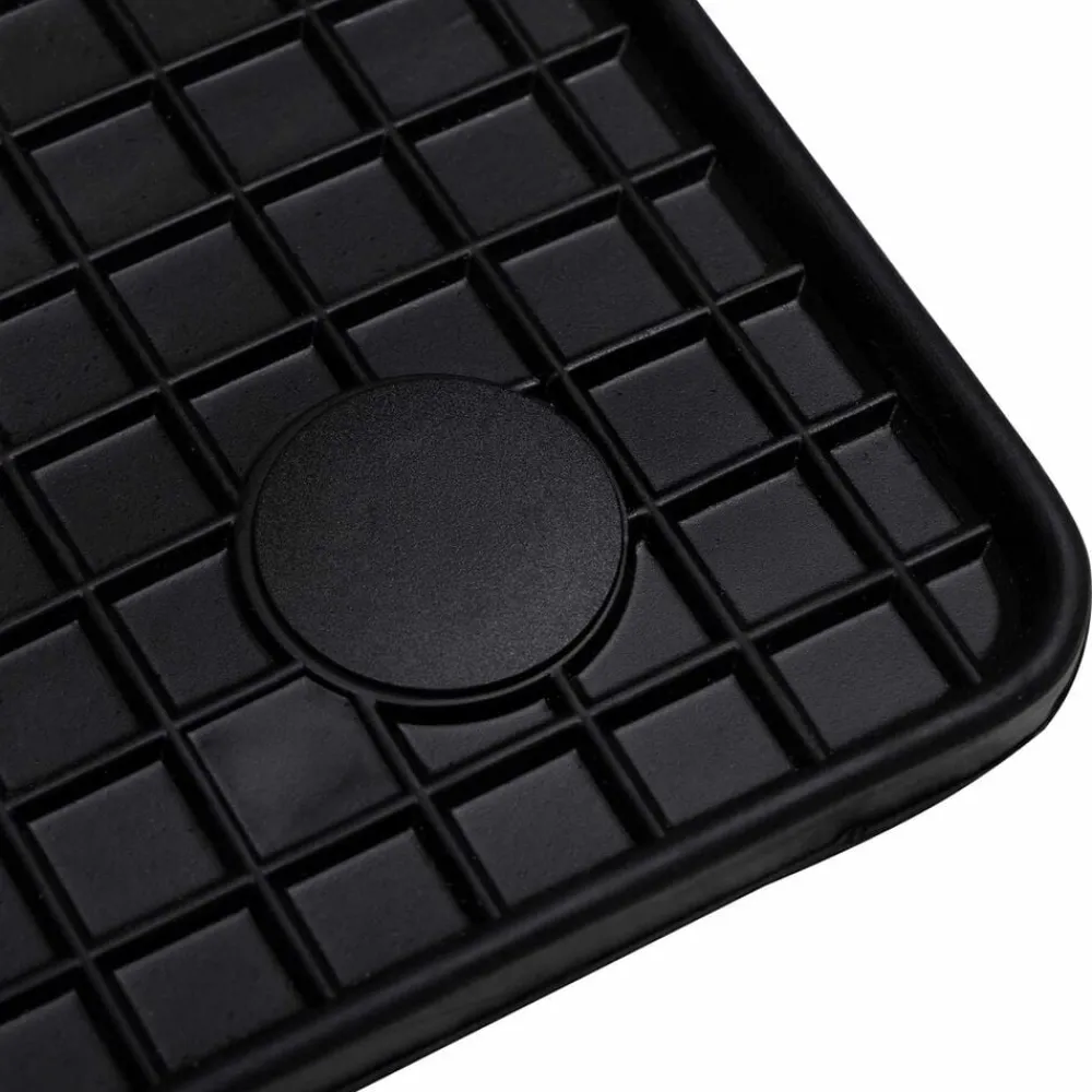 vidaXL Piezas Y Accesorios Para Vehículos-Alfombrilla de Coche 4 pcs Negro Goma