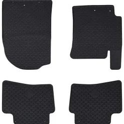vidaXL Piezas Y Accesorios Para Vehículos-Alfombrilla de Coche 4 pcs Negro Goma