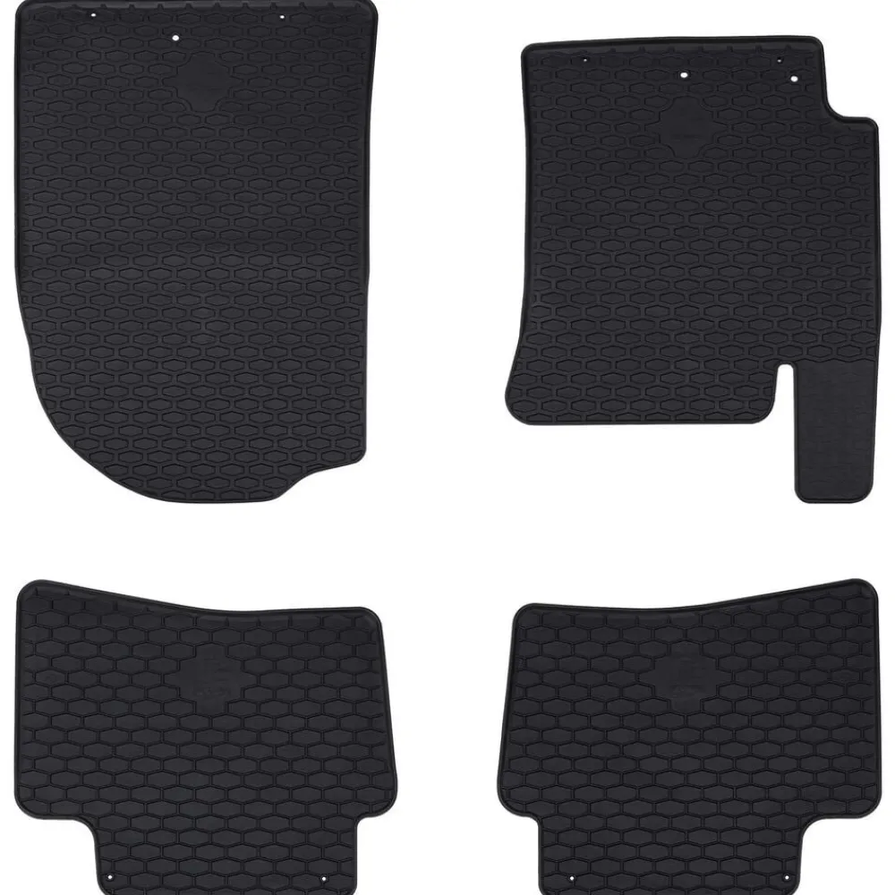 vidaXL Piezas Y Accesorios Para Vehículos-Alfombrilla de Coche 4 pcs Negro Goma
