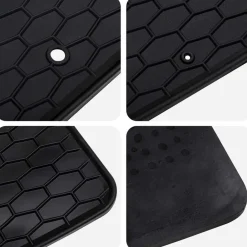 vidaXL Piezas Y Accesorios Para Vehículos-Alfombrilla de Coche 4 pcs Negro Goma