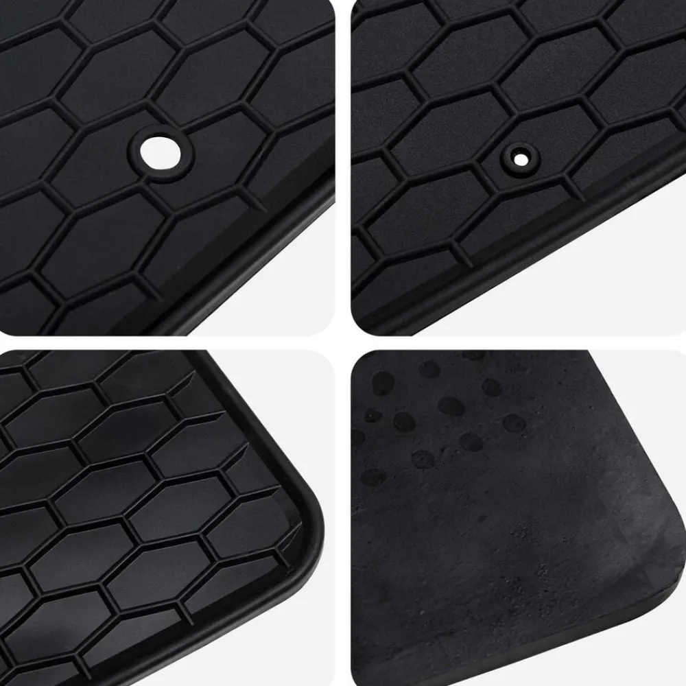 vidaXL Piezas Y Accesorios Para Vehículos-Alfombrilla de Coche 4 pcs Negro Goma