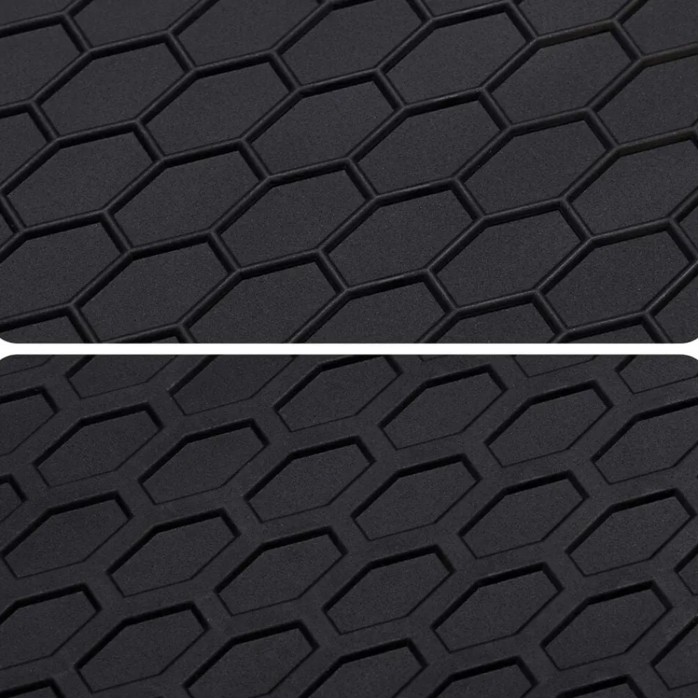 vidaXL Piezas Y Accesorios Para Vehículos-Alfombrilla de Coche 4 pcs Negro Goma