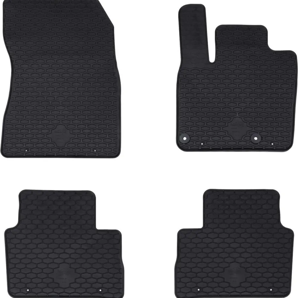 vidaXL Piezas Y Accesorios Para Vehículos-Alfombrilla de Coche 4 pcs Negro Goma