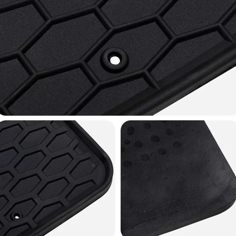vidaXL Piezas Y Accesorios Para Vehículos-Alfombrilla de Coche 4 pcs Negro Goma