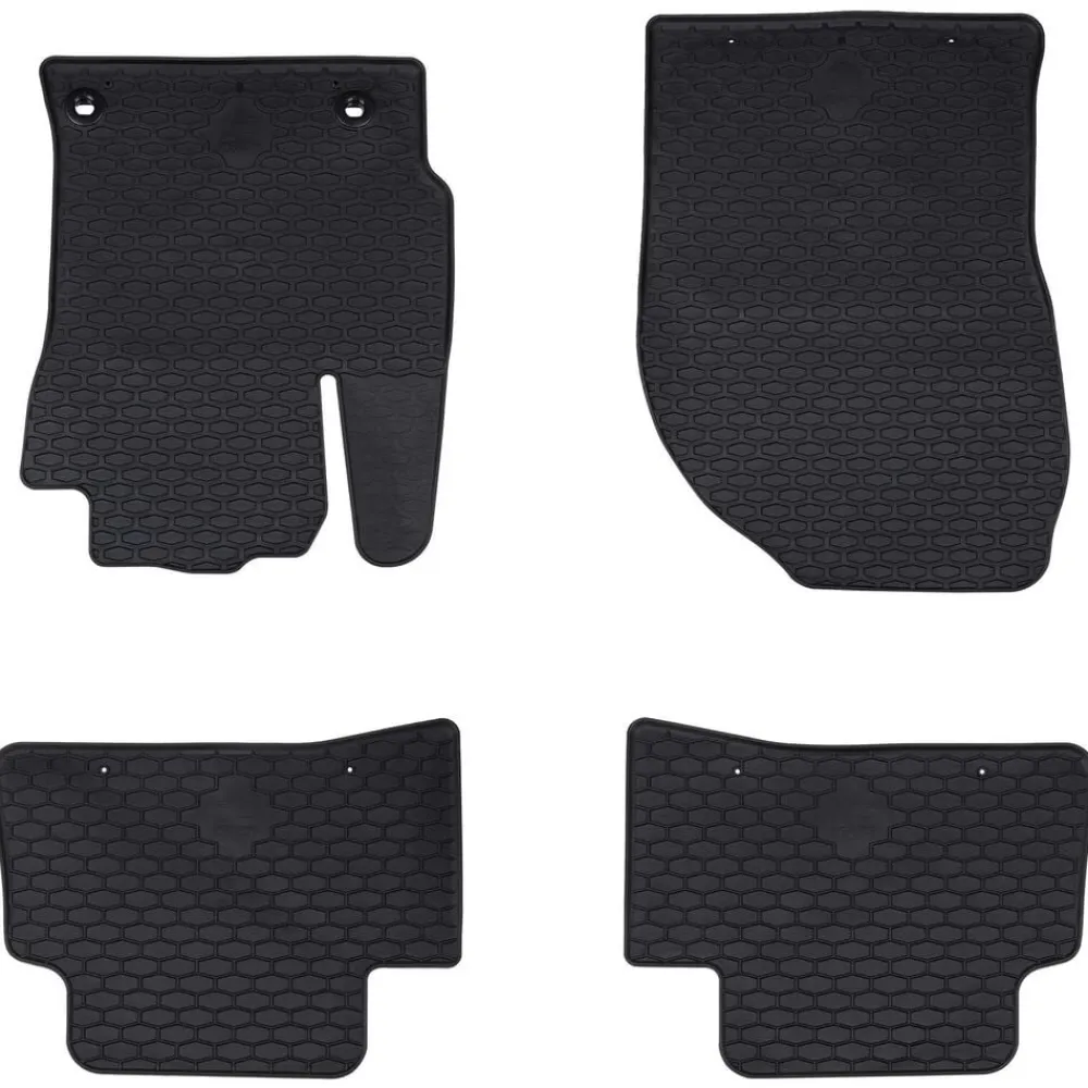 vidaXL Alfombrilla de Coche 4 pcs Negro Goma New