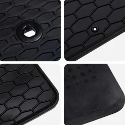 vidaXL Alfombrilla de Coche 4 pcs Negro Goma New