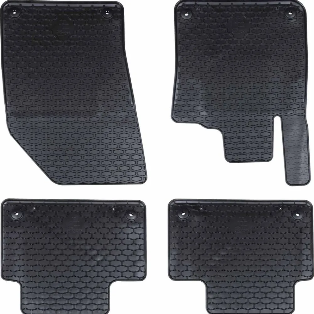 vidaXL Piezas Y Accesorios Para Vehículos-Alfombrilla de Coche 4 pcs Negro Goma