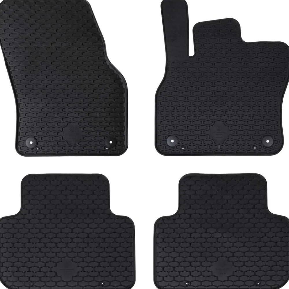 vidaXL Alfombrilla de Coche 4 pcs Negro Goma Online