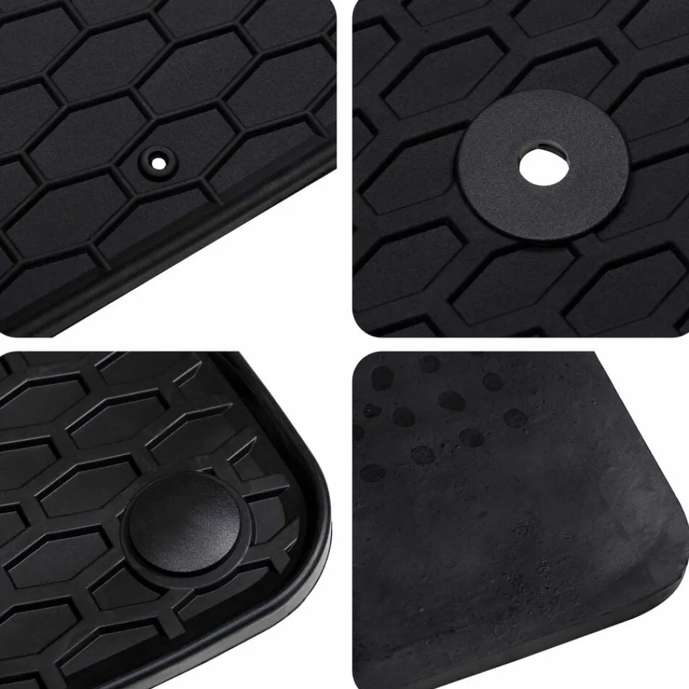 vidaXL Alfombrilla de Coche 4 pcs Negro Goma Best