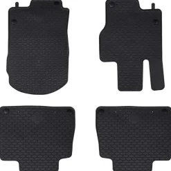vidaXL Piezas Y Accesorios Para Vehículos-Alfombrilla de Coche 4 pcs Negro Goma