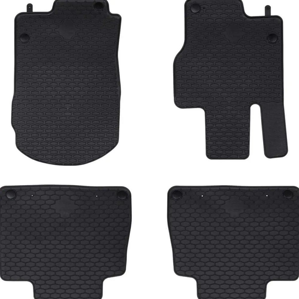 vidaXL Piezas Y Accesorios Para Vehículos-Alfombrilla de Coche 4 pcs Negro Goma