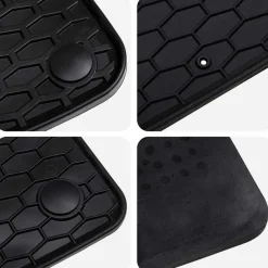 vidaXL Piezas Y Accesorios Para Vehículos-Alfombrilla de Coche 4 pcs Negro Goma