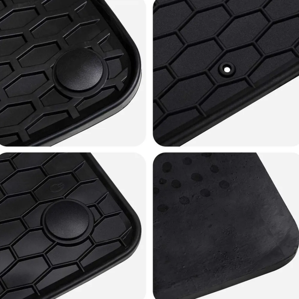 vidaXL Piezas Y Accesorios Para Vehículos-Alfombrilla de Coche 4 pcs Negro Goma
