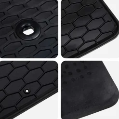 vidaXL Piezas Y Accesorios Para Vehículos-Alfombrilla de Coche 4 pcs Negro Goma