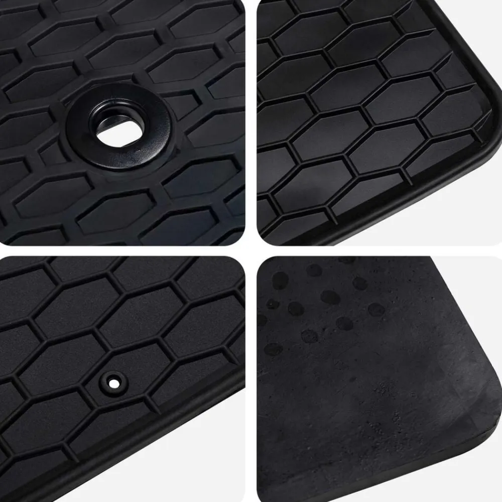 vidaXL Piezas Y Accesorios Para Vehículos-Alfombrilla de Coche 4 pcs Negro Goma
