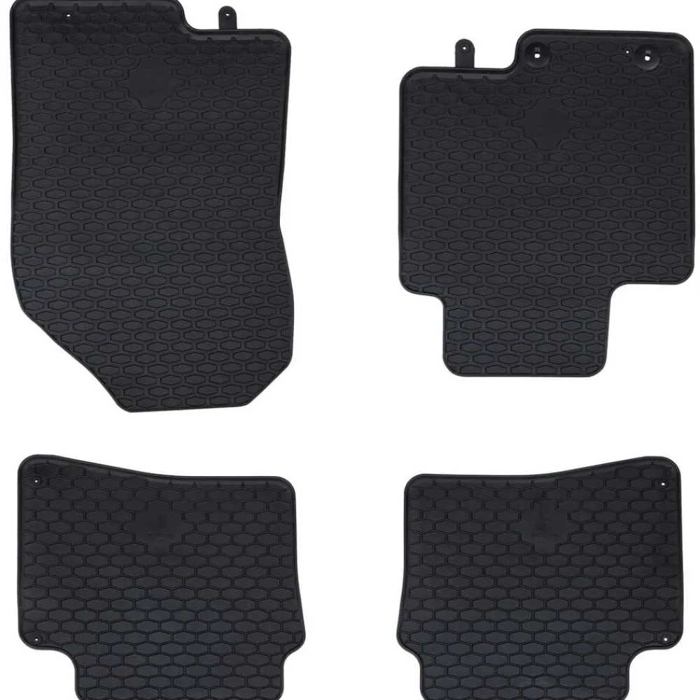 vidaXL Piezas Y Accesorios Para Vehículos-Alfombrilla de Coche 4 pcs Negro Goma