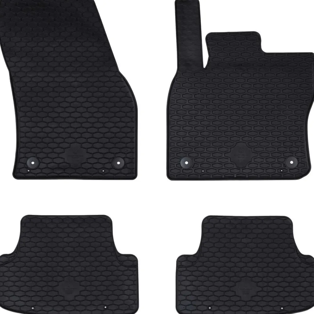 vidaXL Alfombrilla de Coche 4 pcs Negro Goma Sale