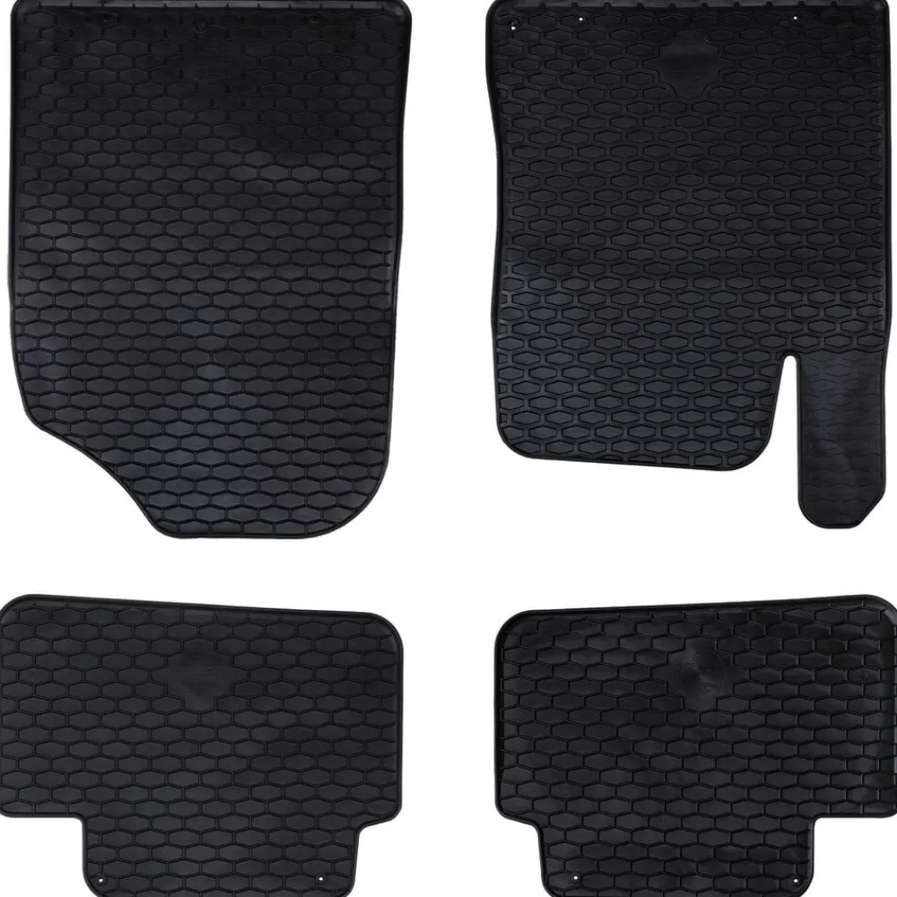 vidaXL Piezas Y Accesorios Para Vehículos-Alfombrilla de Coche 4 pcs Negro Goma