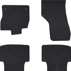 vidaXL Alfombrilla de Coche 4 pcs Negro Goma New
