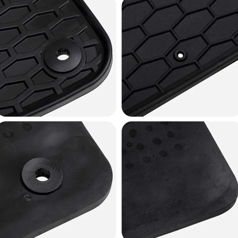 vidaXL Alfombrilla de Coche 4 pcs Negro Goma Online