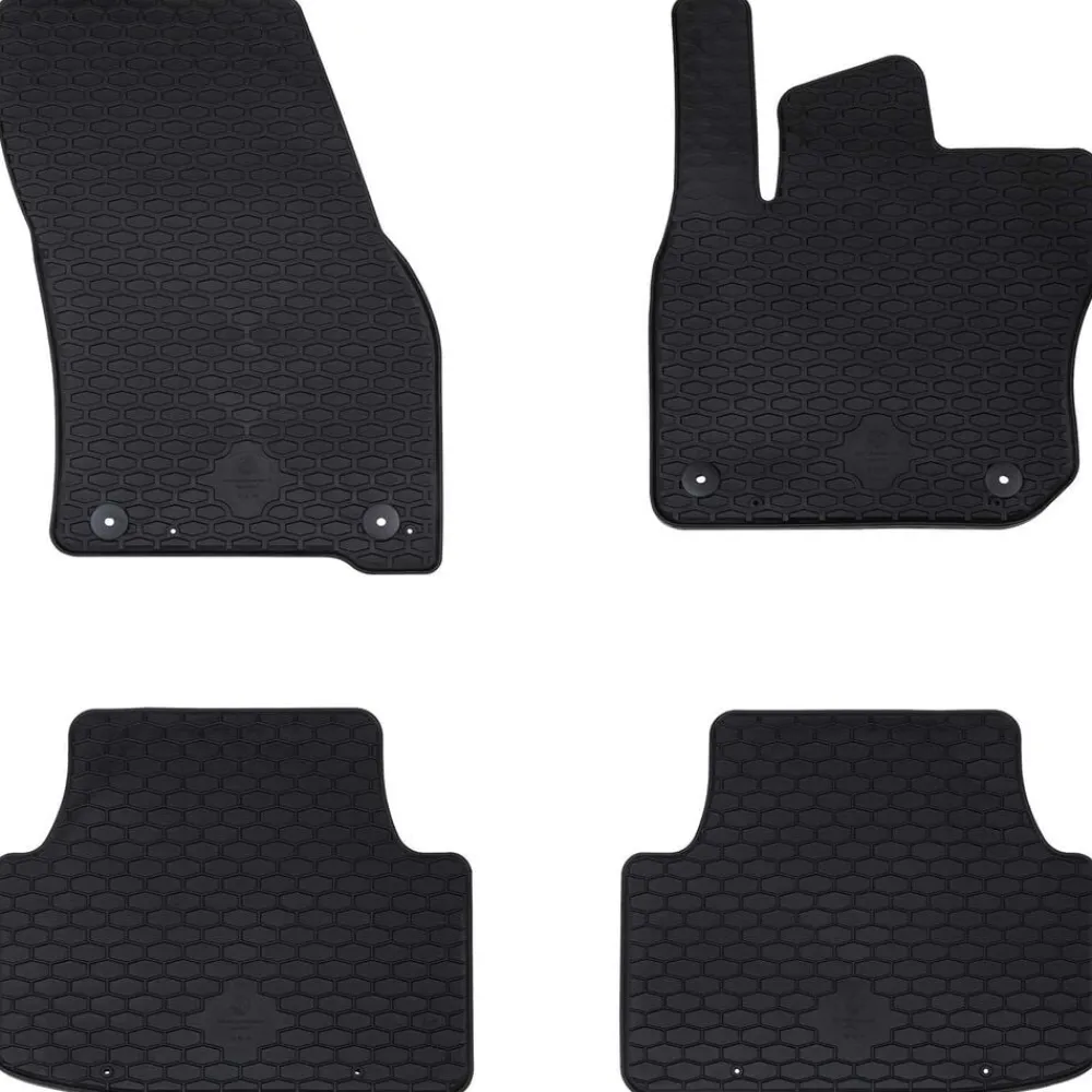 vidaXL Piezas Y Accesorios Para Vehículos-Alfombrilla de Coche 4 pcs Negro Goma