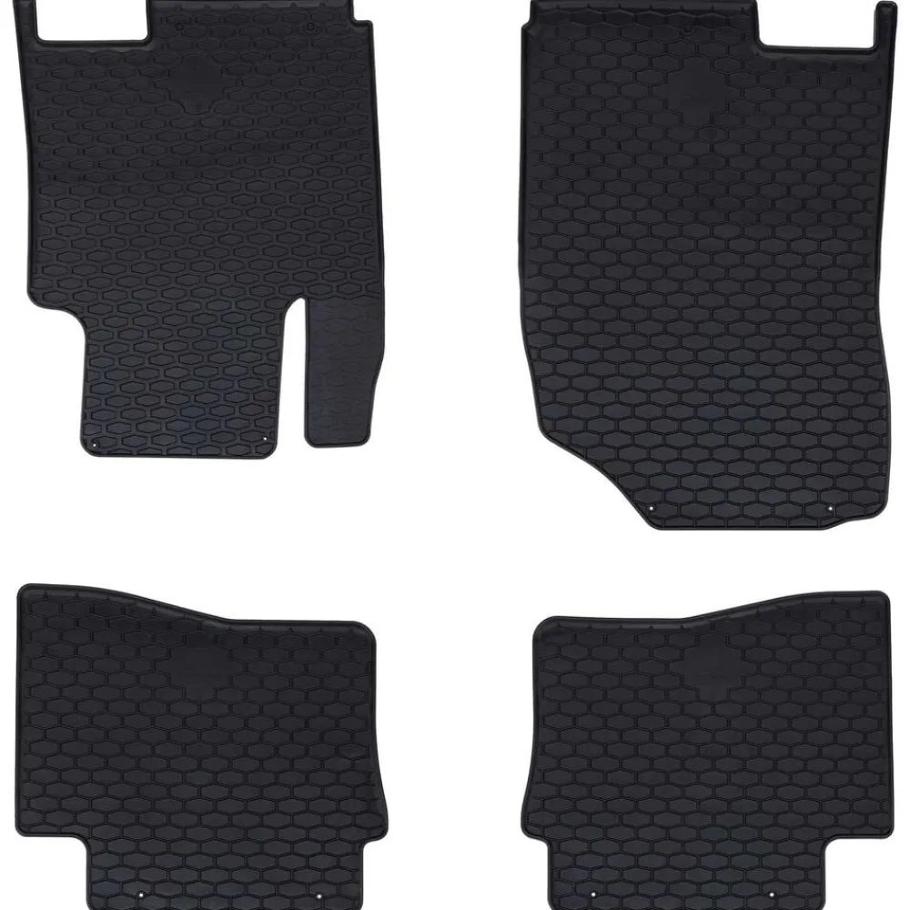 vidaXL Piezas Y Accesorios Para Vehículos-Alfombrilla de Coche 4 pcs Negro Goma