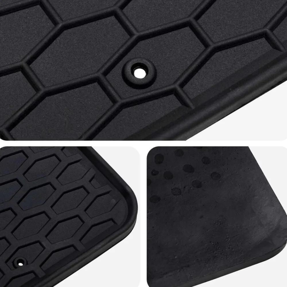 vidaXL Piezas Y Accesorios Para Vehículos-Alfombrilla de Coche 4 pcs Negro Goma