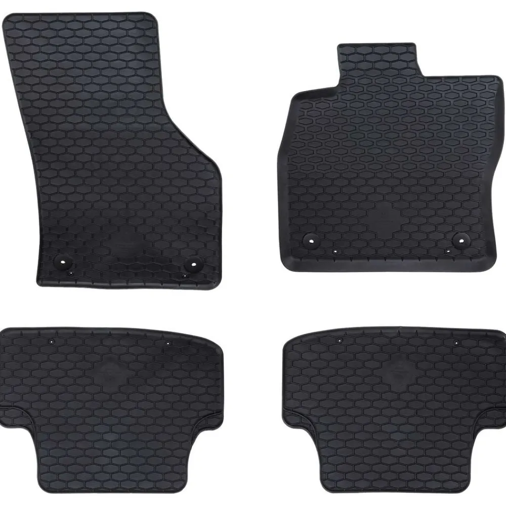 vidaXL Alfombrilla de Coche 4 pcs Negro Goma Sale
