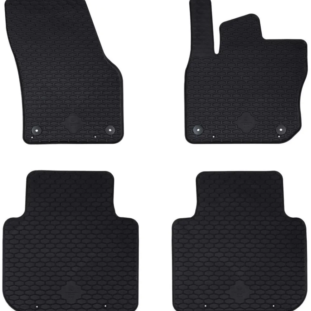 vidaXL Piezas Y Accesorios Para Vehículos-Alfombrilla de Coche 4 pcs Negro Goma