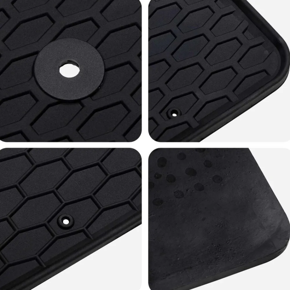 vidaXL Piezas Y Accesorios Para Vehículos-Alfombrilla de Coche 4 pcs Negro Goma