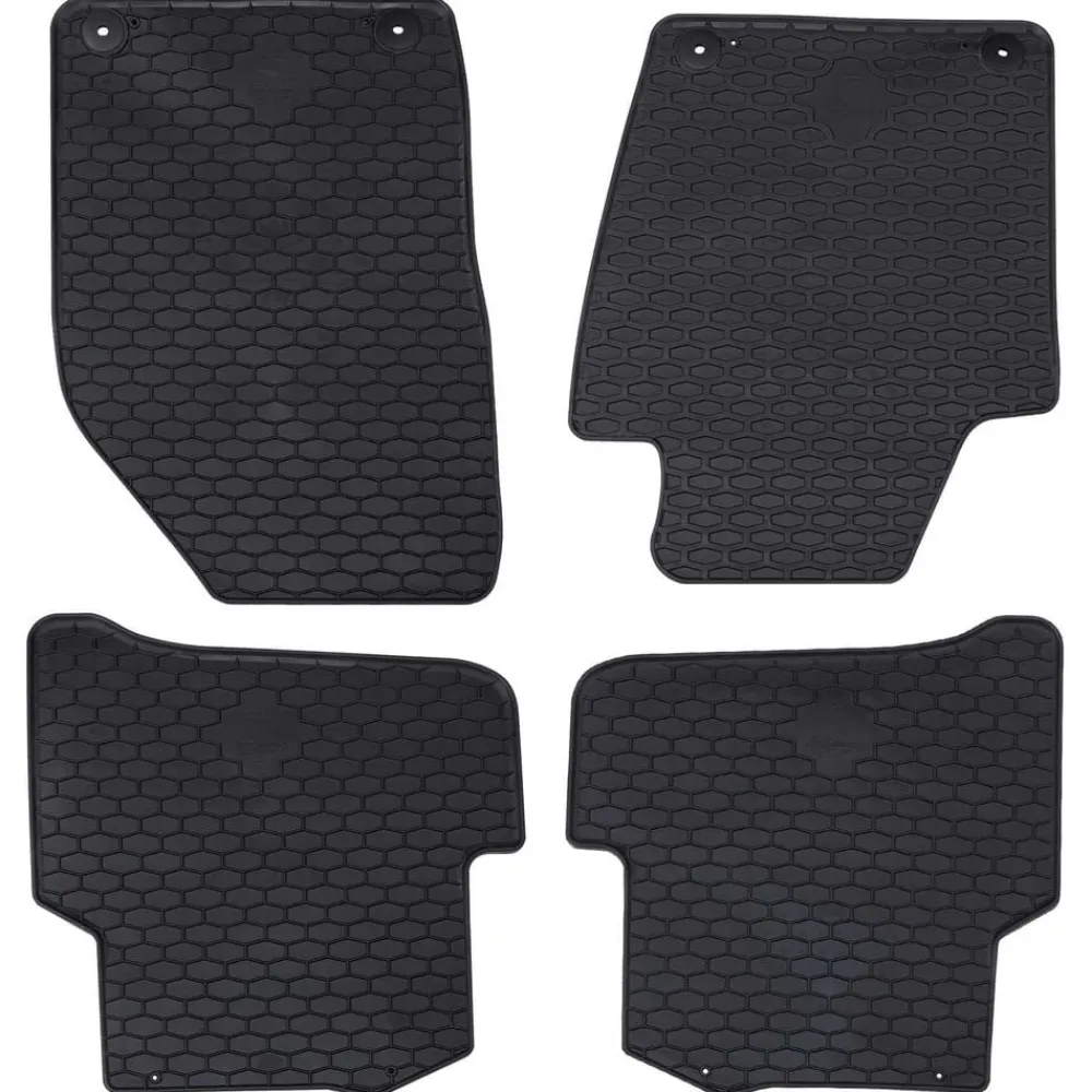 vidaXL Alfombrilla de Coche 4 pcs Negro Goma Discount