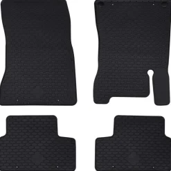 vidaXL Alfombrilla de Coche 4 pcs Negro Goma Sale