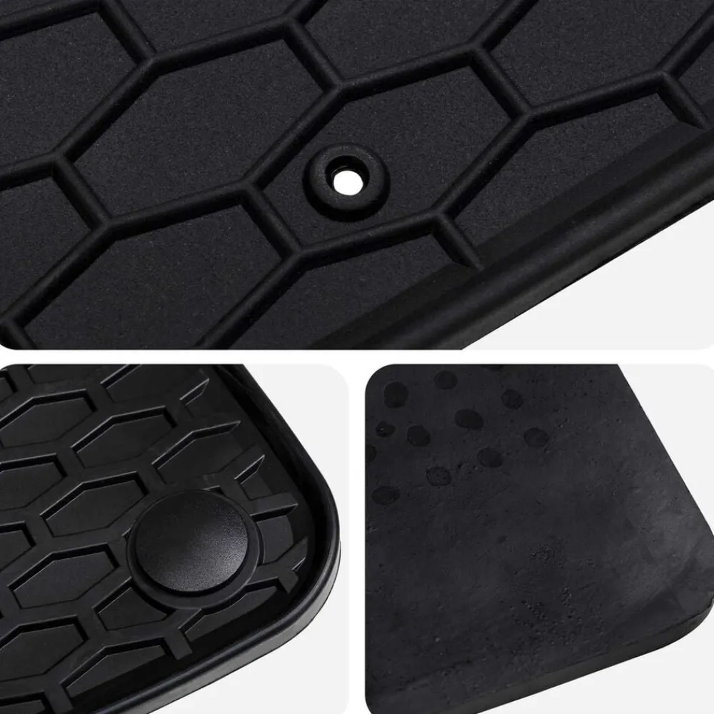 vidaXL Alfombrilla de Coche 4 pcs Negro Goma Sale