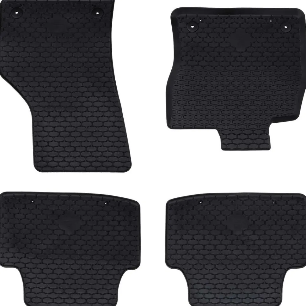 vidaXL Piezas Y Accesorios Para Vehículos-Alfombrilla de Coche 4 pcs Negro Goma