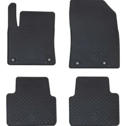vidaXL Alfombrilla de Coche 4 pcs Negro Goma Outlet