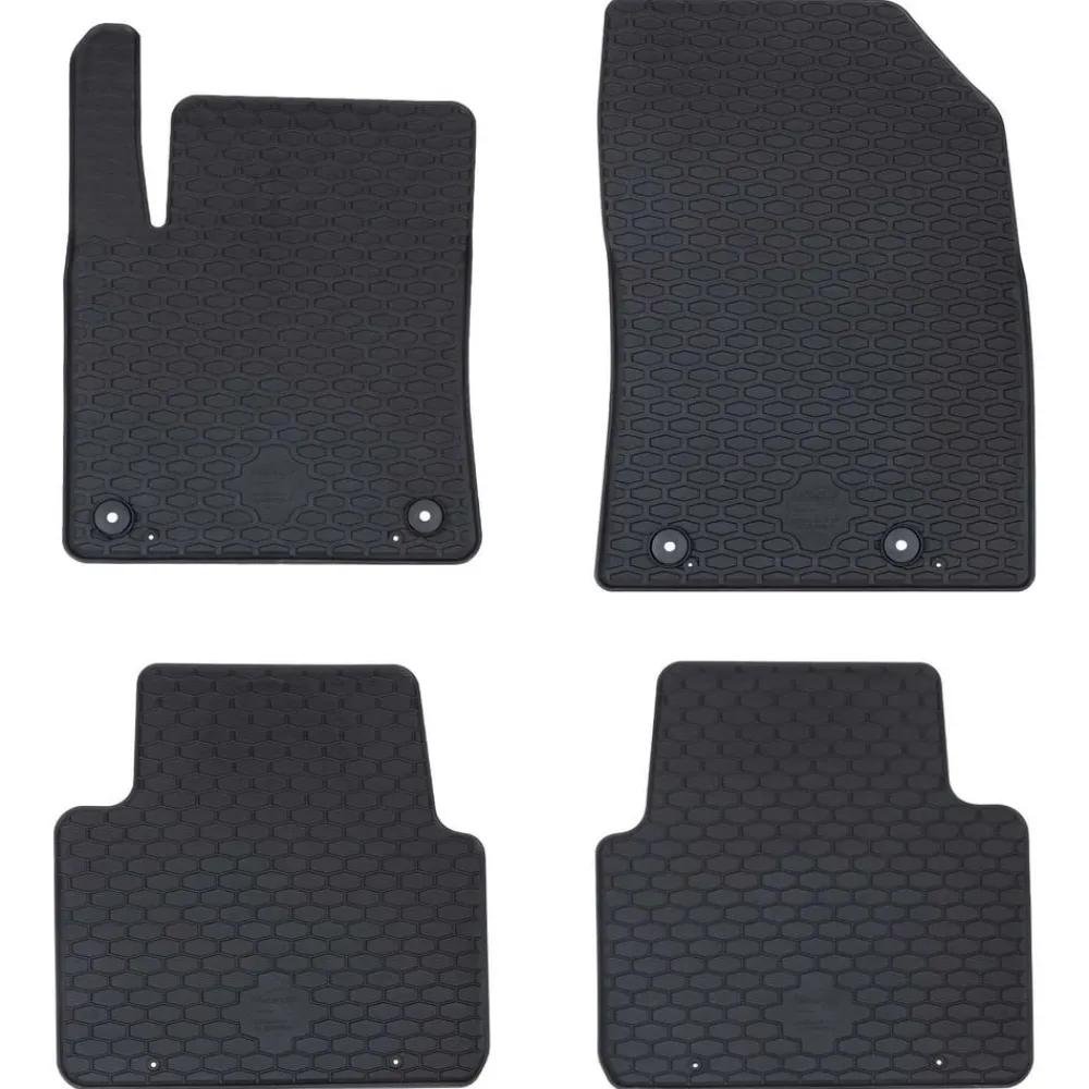 vidaXL Alfombrilla de Coche 4 pcs Negro Goma Outlet